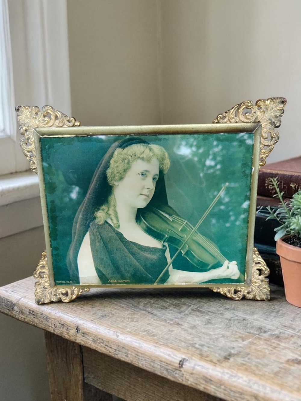 🎻 Antique JJ Austen 1900 Souls Harmony Original Print